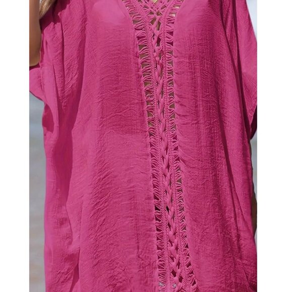 Pink Swim Cover Up Kaftan Dress Top NEW - Picture 5 of 8